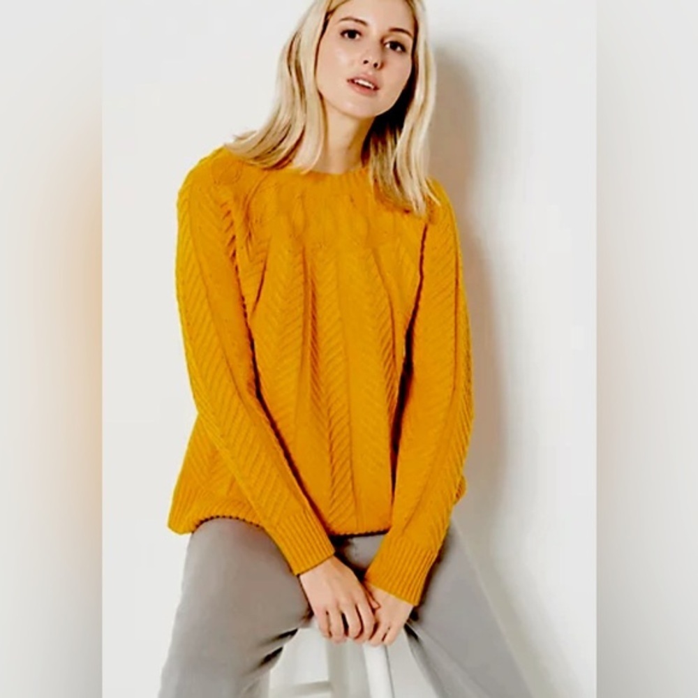J Jason Wu Floral Cable Crewneck Sweater